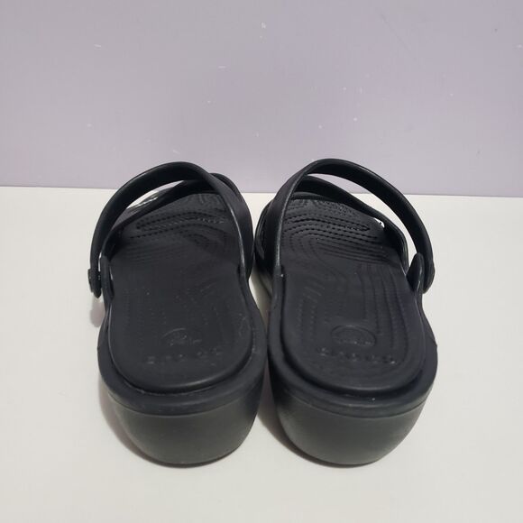 Crocs Black Slip On Comfort Sandals Women's Sz 7 - Picture 4 of 9